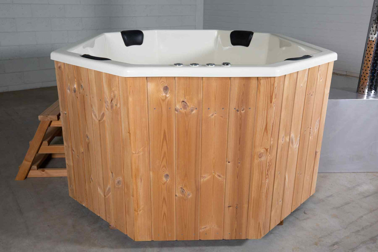 Original Octa XXL Hottub | HotTub mit Holzofen | für 8 Personen | 2.40 × 1.80 Meter