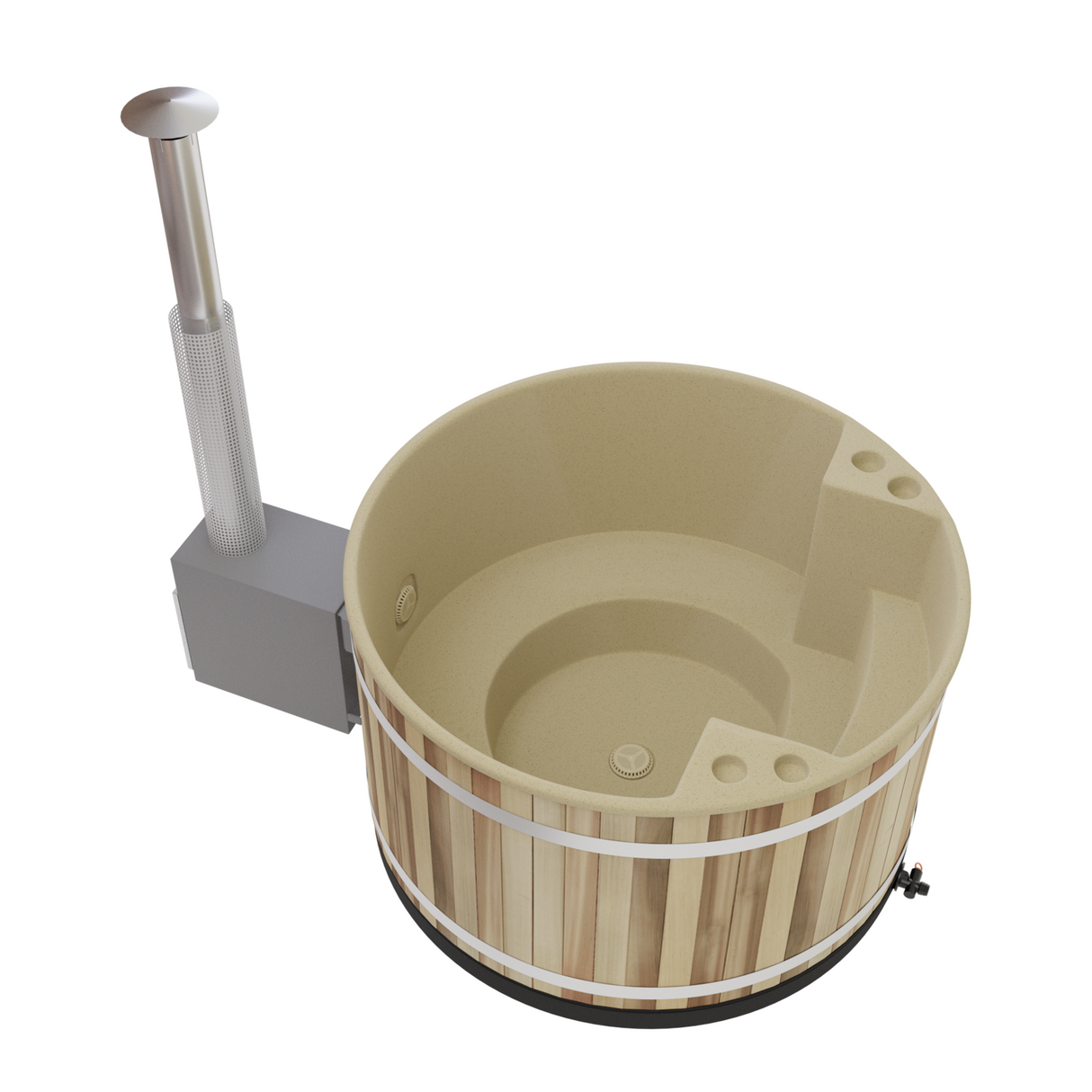 Kirami Comfort Family M | Verschiedene Farben | Hot Tub mit Holzofen | Ø 170 cm | für 3-5 Personen