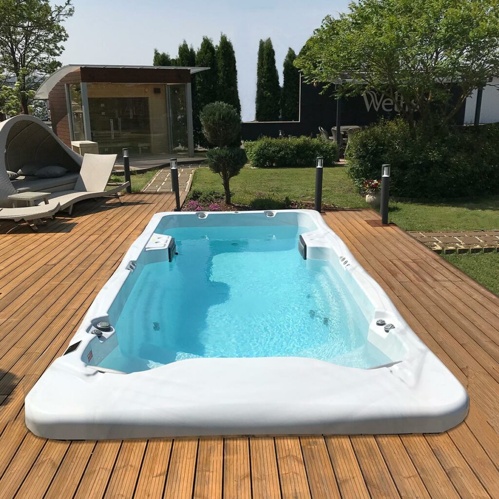 Wellis Amazonas Riverjet Life | 550 x 235 cm | Beheizter Pool mit Gegenschwimmanlage | 2 Sitzplätze mit Schwimmbereich
