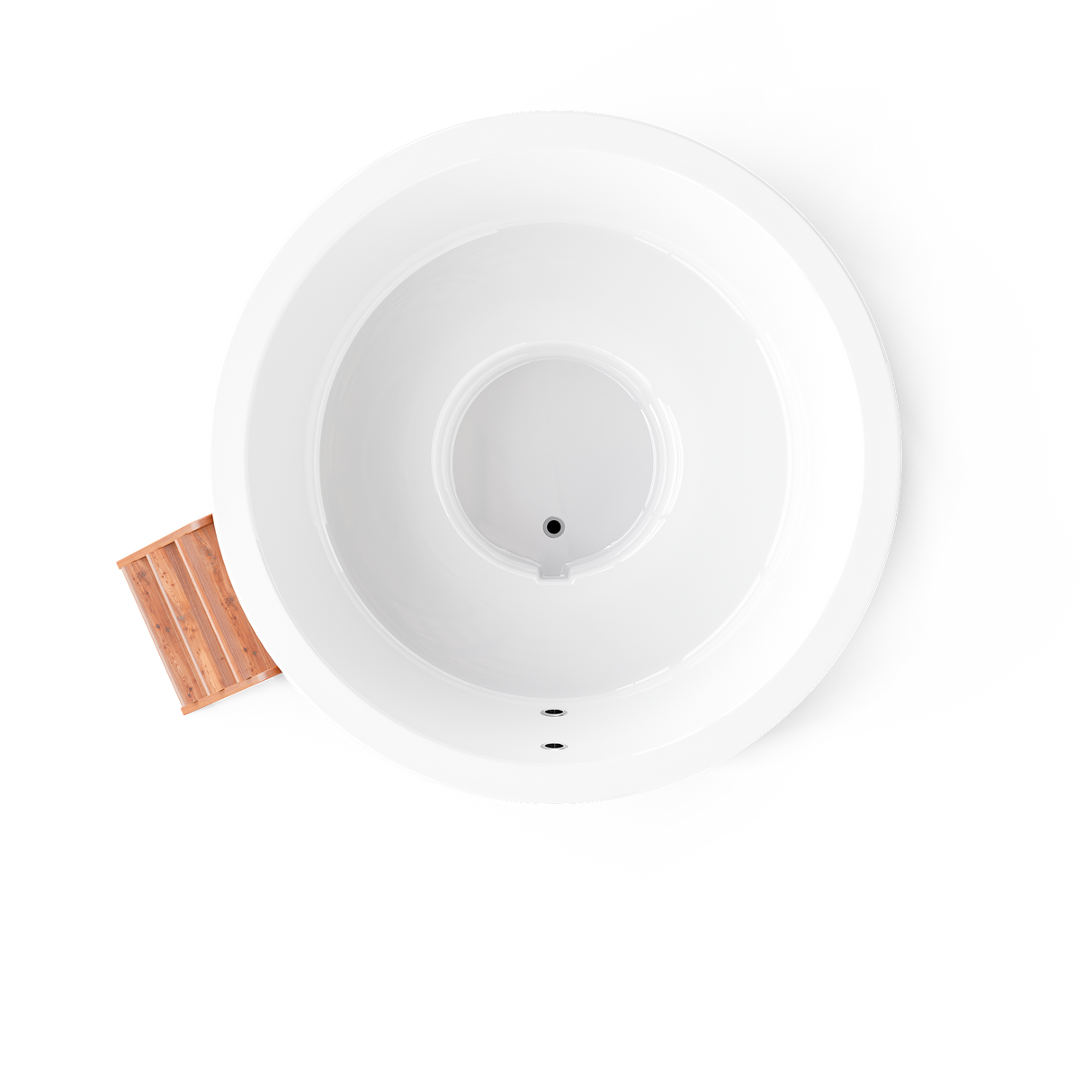 wellmia® Polar 195 | Eisbadefass Set mit Thermodeckel, Holzleiter und Ablagefläche | Ø 1.95 m