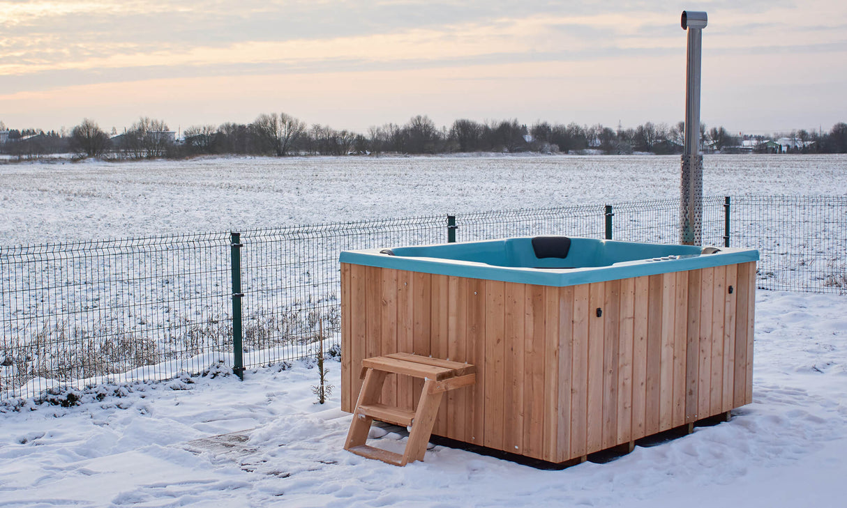 Original Quadro Hottub | HotTub mit Holzofen | für 6 Personen | 2.00 × 1.70 Meter