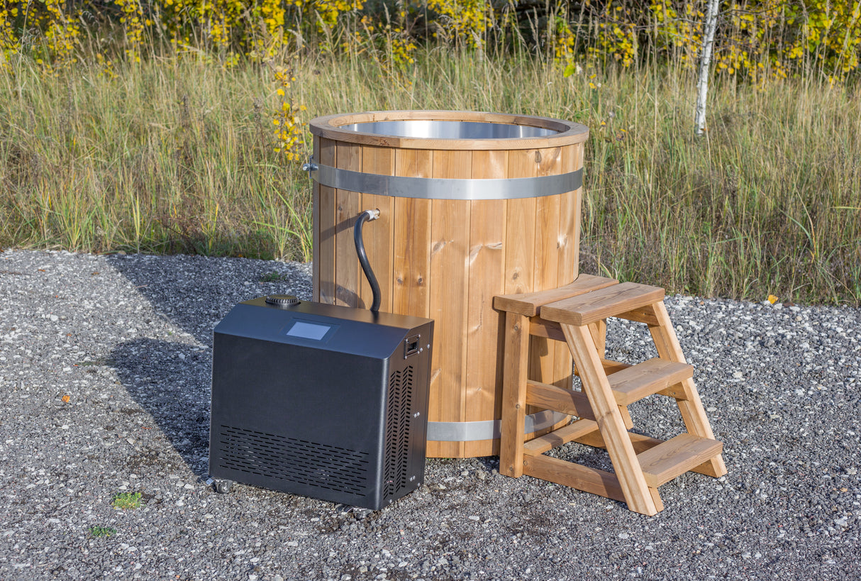 Tauchbecken für Garten | Edelstahl | Konfigurierbar zum Eisfass / Eistonne | Ø 86 cm