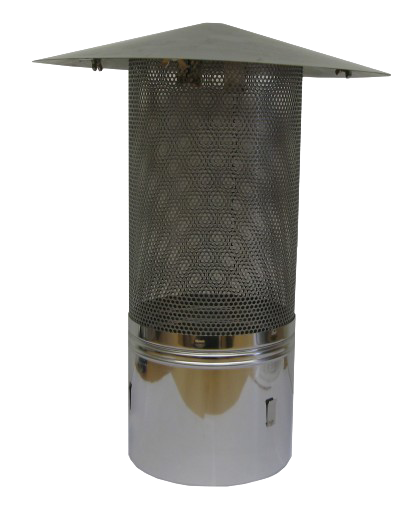 Kirami Regenhaube Ø150 mm mit Funkenschutz | 3 mm Löcher im Funkenschutz