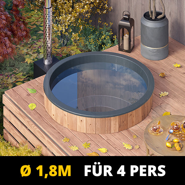 Original Einbauwanne aus GFK | Rund Ø 1.80 Meter | Konfigurierbar | für 4 Personen
