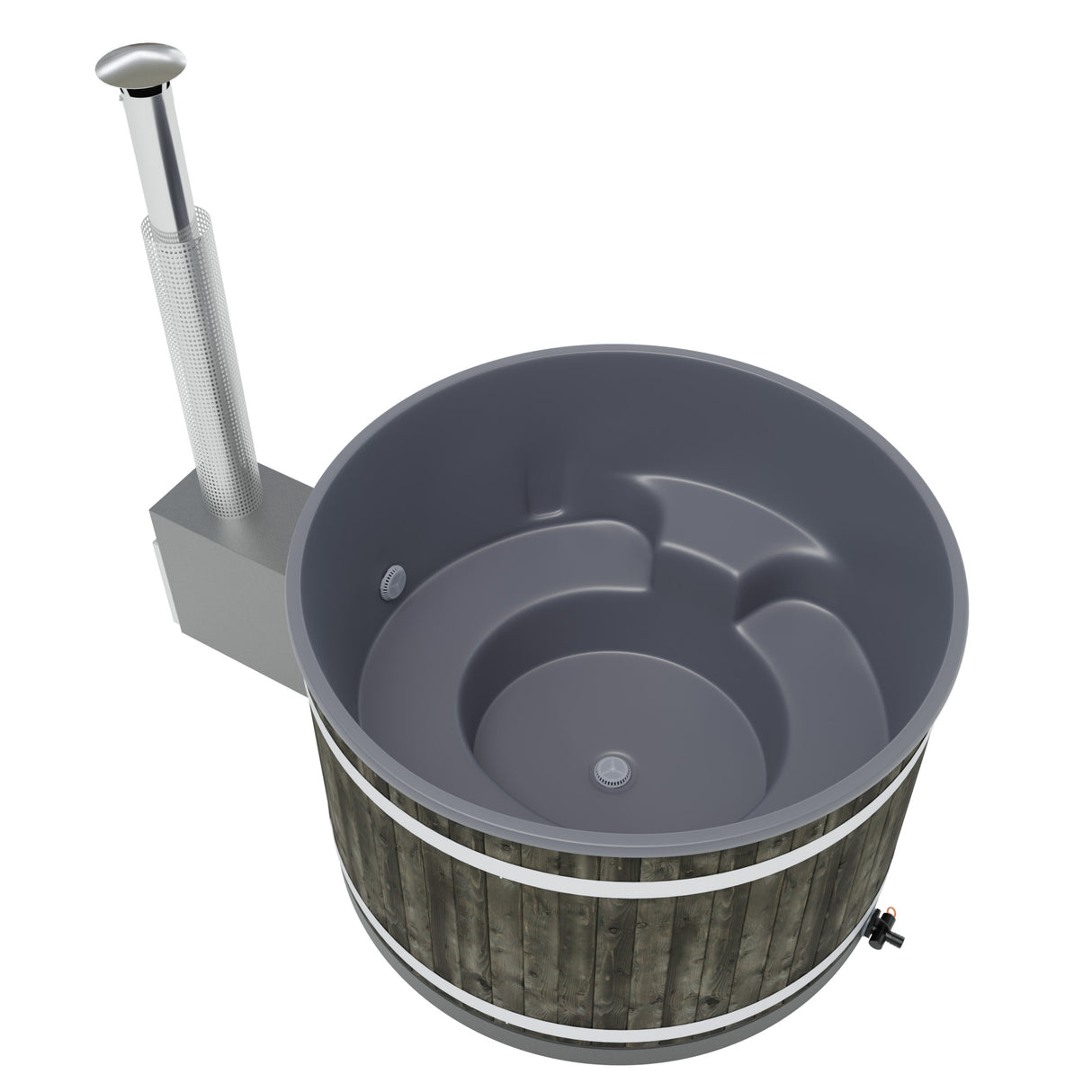 Kirami Original Hazy M | Hot Tub mit Holzofen | Ø 170 cm | für 4-6 Personen