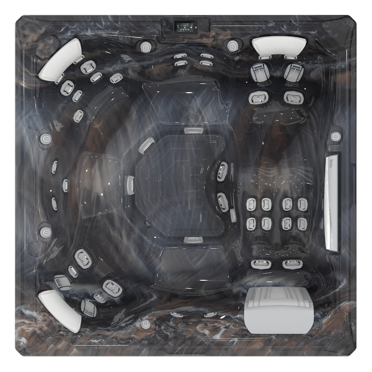 Wellis Atlas Life Essential | 215 x 215 cm | Whirlpool Plug n Play Komplettset | 1 Liege- und 5 Sitzplätze