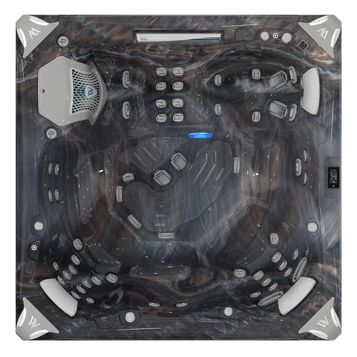 Wellis Kilimanjaro Life Deluxe | 236 x 236 cm | Premium Whirlpool Komplettset | 1 Liege- und 5 Sitzplätze