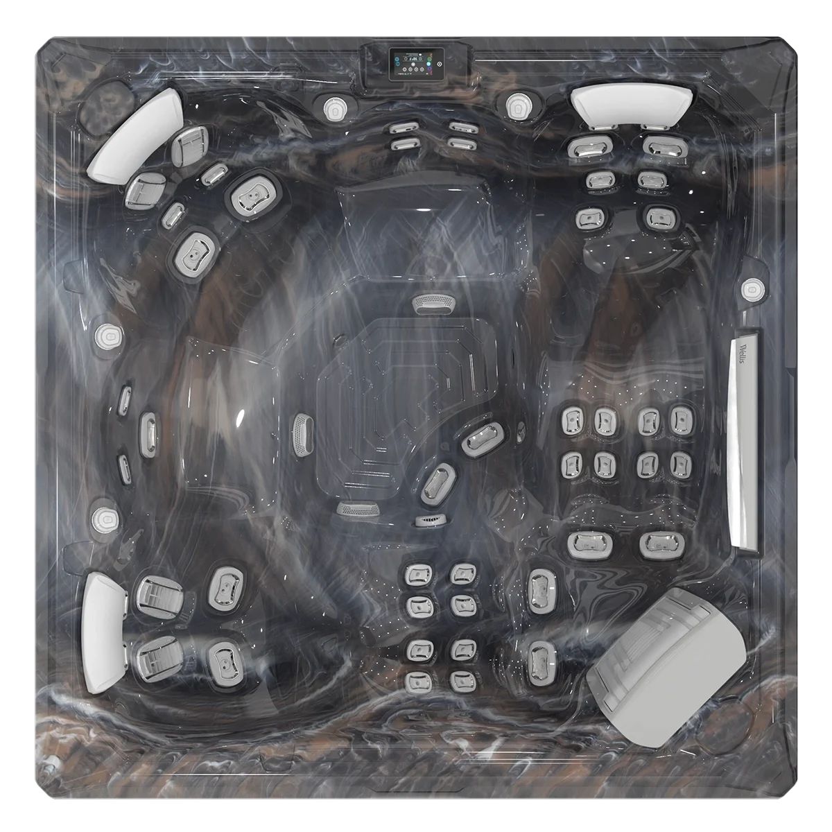 Wellis Makalu Life | 215 x 215 cm | Premium Whirlpool Komplettset | 2 Liege- und 3 Sitzplätze