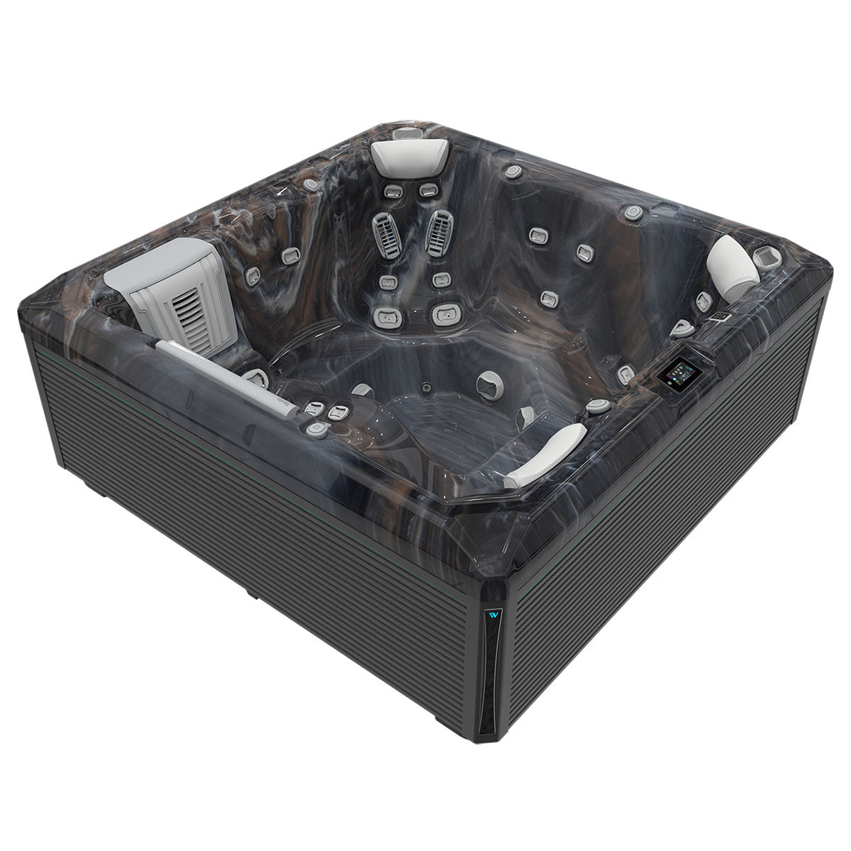 Wellis Atlas Life Essential | 215 x 215 cm | Whirlpool Plug n Play Komplettset | 1 Liege- und 5 Sitzplätze