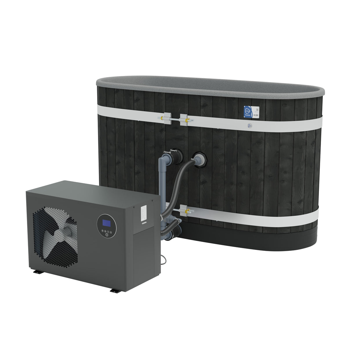 Kirami Annex Tiny S Dual | Combi Tub mit Kühl- und Heizfunktion | Wärmepumpe Plug n Play | 170 cm | für 2 Personen