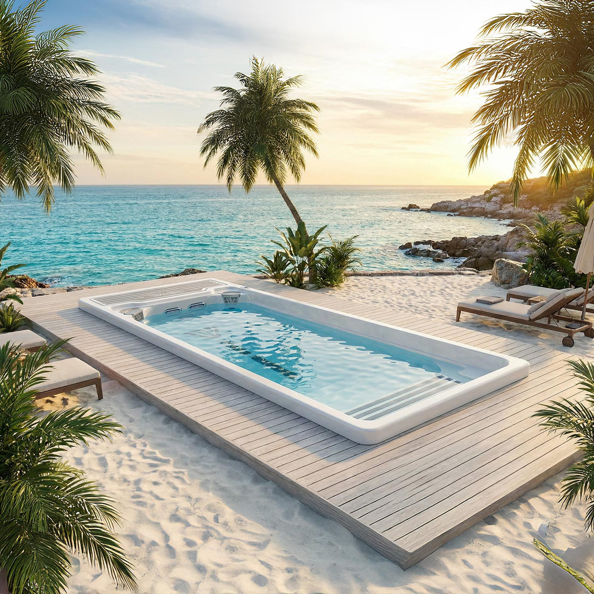 Wellis Beach Club Premium | 600 x 235 cm | Beheizter Pool mit Gegenschwimmanlage