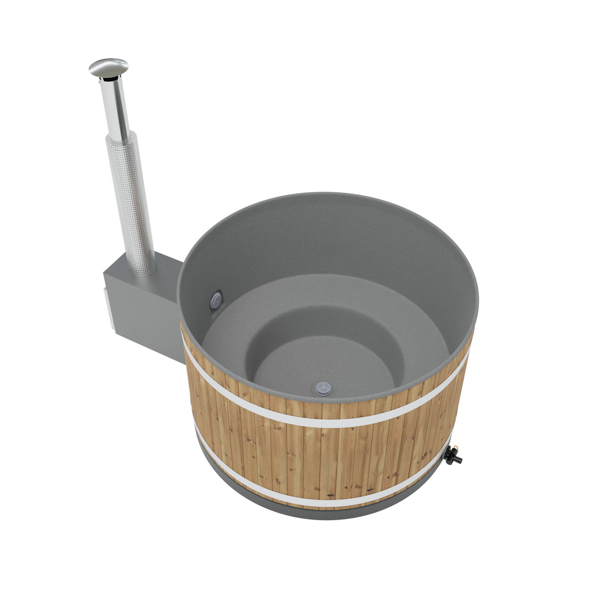 Kirami Breezy M | Hot Tub mit Holzofen | Ø 170 cm | für 4-6 Personen