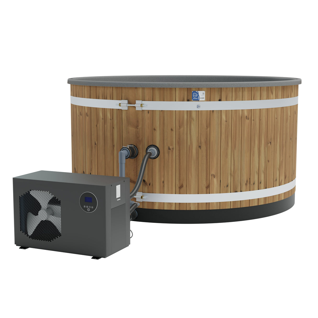 Kirami Family L Dual | Combi Tub mit Kühl- und Heizfunktion | Wärmepumpe Plug n Play | 200 cm | für 6-8 Personen