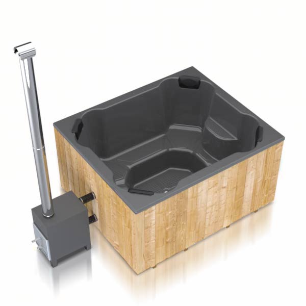 Original Quadro Hottub | HotTub mit Holzofen | für 6 Personen | 2.00 × 1.70 Meter