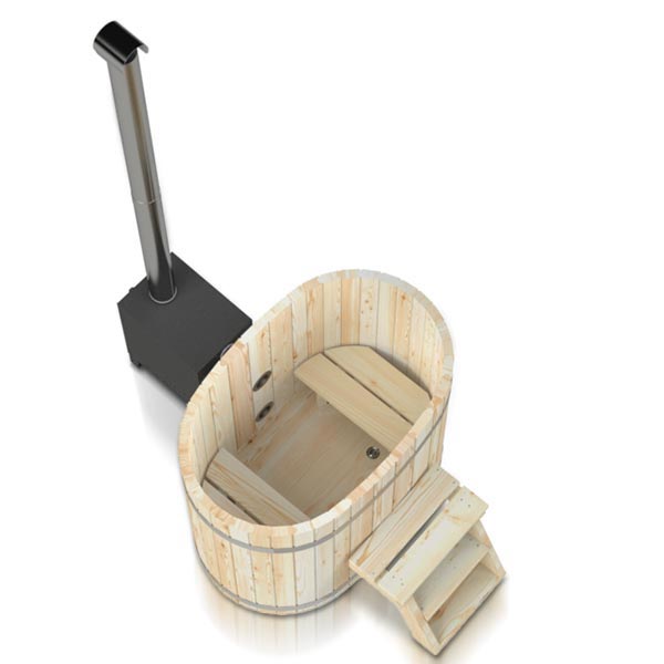 Original Vollholz Badefass Oval | Konfigurierbar | Abkühlbecken oder holzbefeuert | für 2 Personen