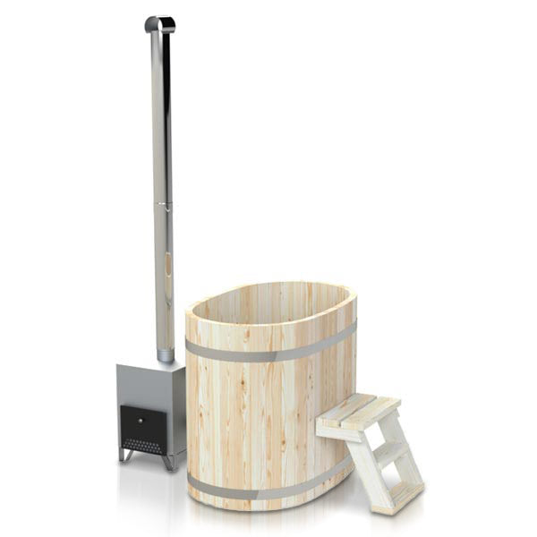 Original Vollholz Badefass Oval | Konfigurierbar | Abkühlbecken oder holzbefeuert | für 2 Personen