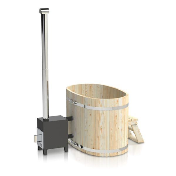 Original Vollholz Badefass Oval | Konfigurierbar | Abkühlbecken oder holzbefeuert | für 2 Personen