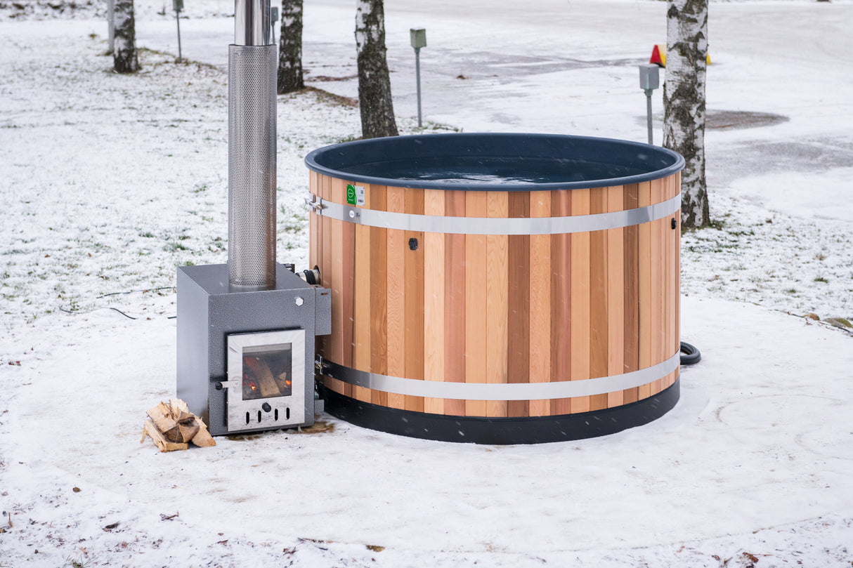 Kirami Comfort Steady M | Verschiedene Farben | Hot Tub mit starken Holzofen | Ø 170 cm | für 4-6 Personen