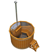 Holz HotTub mit Edelstahleinsatz | Ofen wählbar | wählbare Größen für bis zu 8 Personen