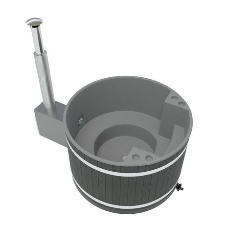 Kirami Comfort Family M | Badefassset mit Holzofen | 170 cm /  22 kW