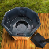 HotTub Badefass mit GFK-Einsatz für 7 Personen | 2×2