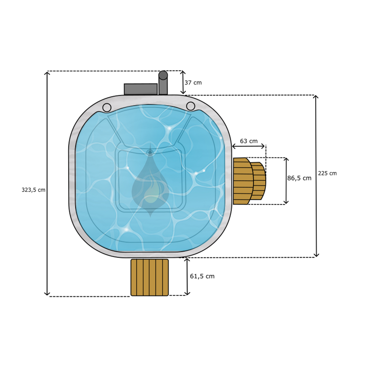 Balance Forma | Premium Edition | HotTub aus Acryl mit Rhombo-Verkleidung | Komplettset | 4 Personen
