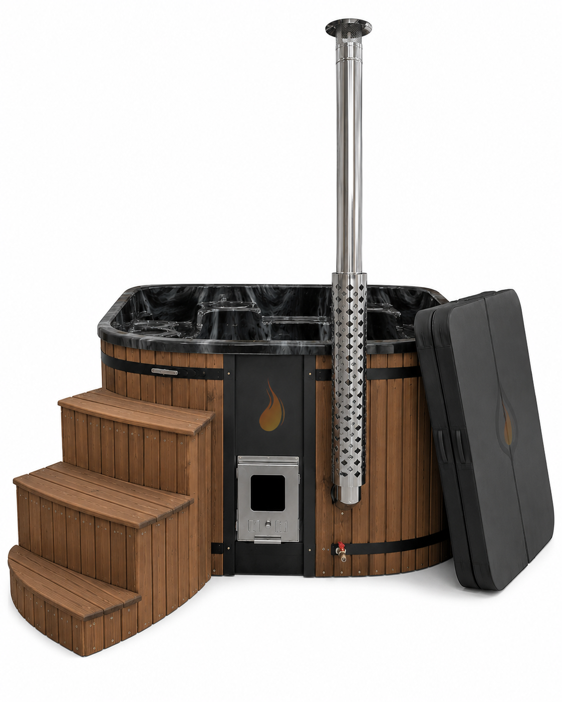 Balance Forma | Premium Edition | HotTub aus Acryl mit Rhombo-Verkleidung | Komplettset | 4 Personen