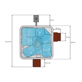 Balance Ortiva mit 2 Liegeplätzen | Premium Edition | HotTub aus Acryl mit Rhombo-Verkleidung | Komplettset | 4 Personen