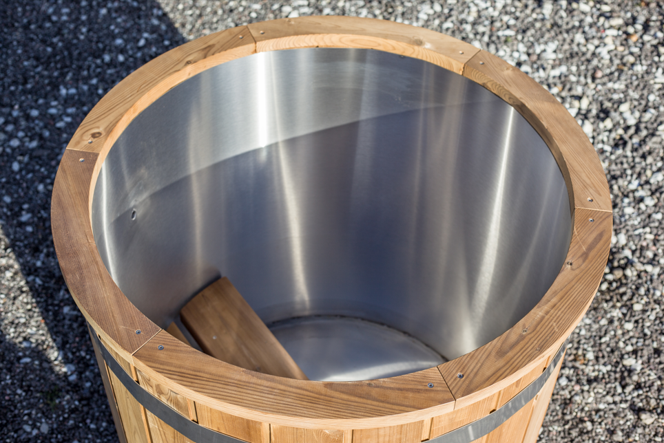 Tauchbecken für Garten | Edelstahl | Konfigurierbar zum Eisfass / Eistonne | Ø 86 cm