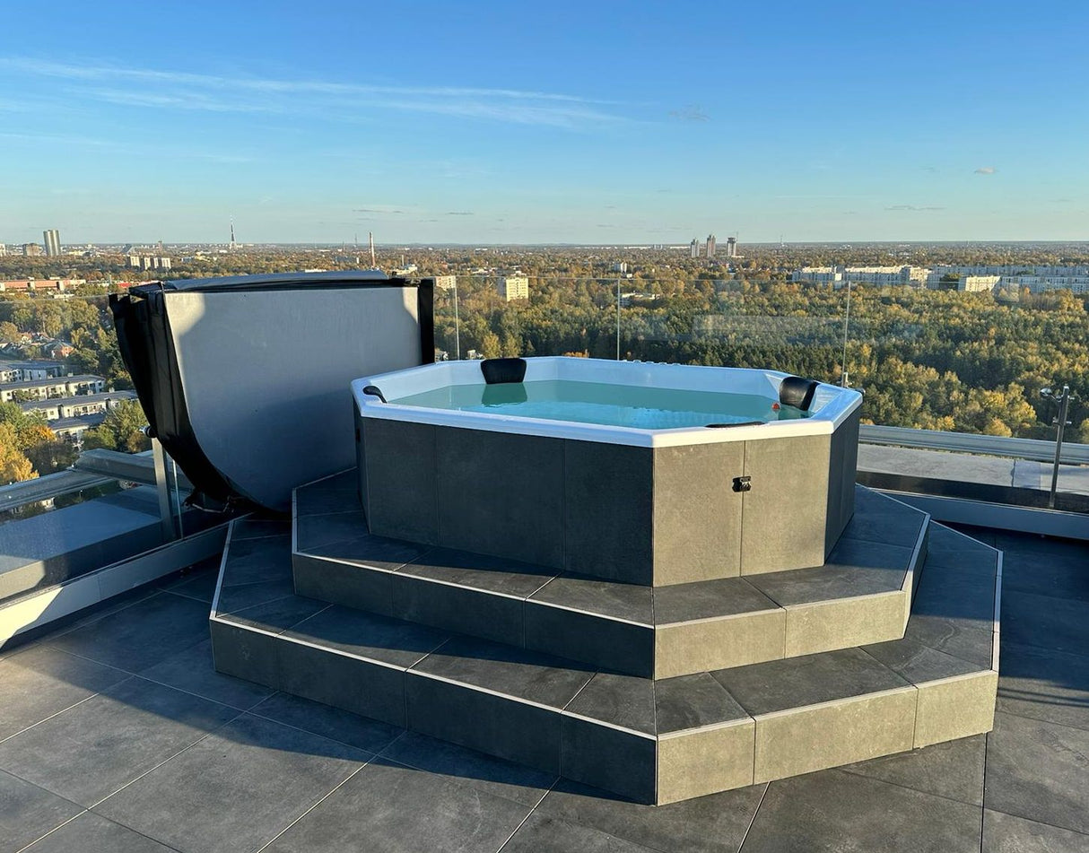 HotTub GFK Einbau-Badefass für 9 Personen | 2,40×1,80