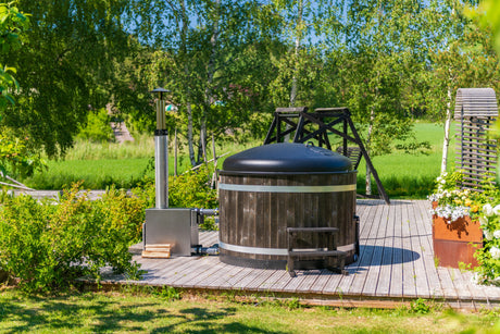 Kirami Cult Si | Marinealuminium | Holzofen Außen für Hot Tub | 22 kW für Schornsteinanschluss Ø120 mm