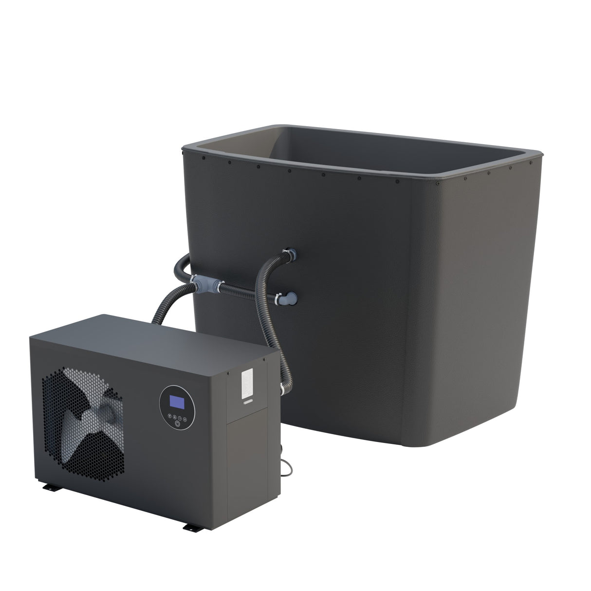Kirami Comfort BlackIce S mit Kühlsystem | Eisfass / Eistonne für Garten  | 76 x 116cm