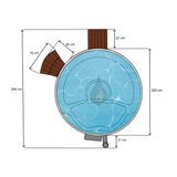 Balance Round | Premium Edition | HotTub aus Acryl mit Rhombo-Verkleidung | Komplettset | 4 Personen