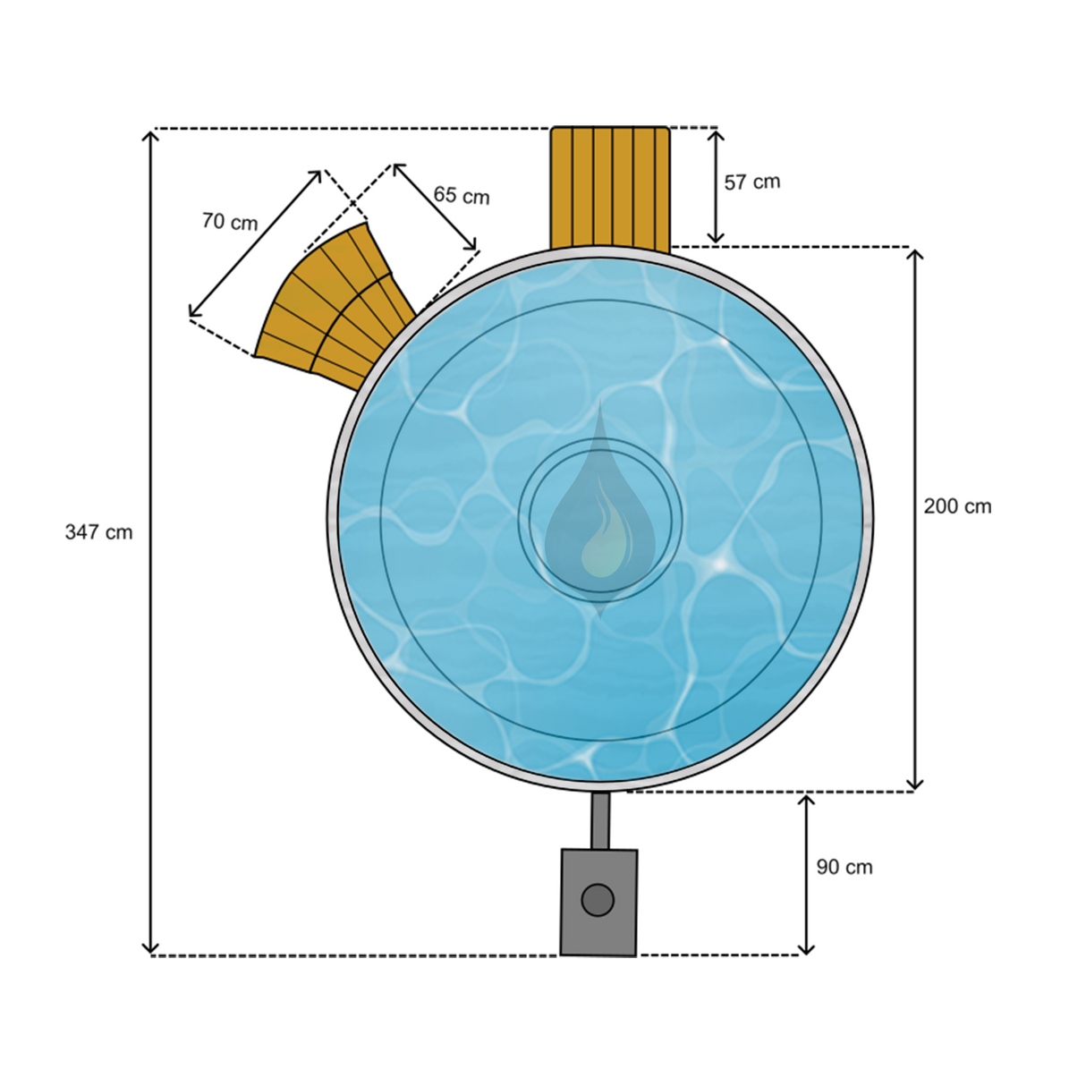 Acryl Hottub | XXL Konfigurator | Modell Outer | 6 Personen / Ø 2,00 Meter
