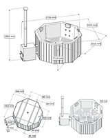 HotTub Badefass mit GFK-Einsatz für 7 Personen | 2×2
