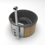 Original Globo Hidden Hottub | Integrierter Holzofen |Thermoholz mit GFK-Wanne | für 4 Personen | Ø 2,00 Meter