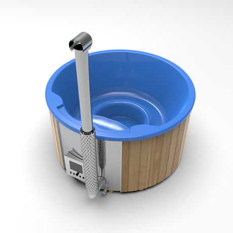 Original Globo Hidden Hottub | Integrierter Holzofen |Thermoholz mit GFK-Wanne | für 4 Personen | Ø 2,00 Meter