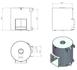 Kirami Tube | Marinealuminium | Holzofen Außen für Hot Tub | 42 kW