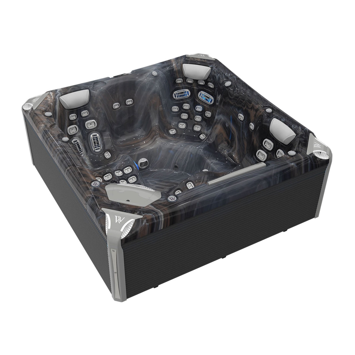Wellis Makalu Life Essential | 215 x 215 cm | Premium Whirlpool Komplettset | 2 Liege- und 3 Sitzplätze