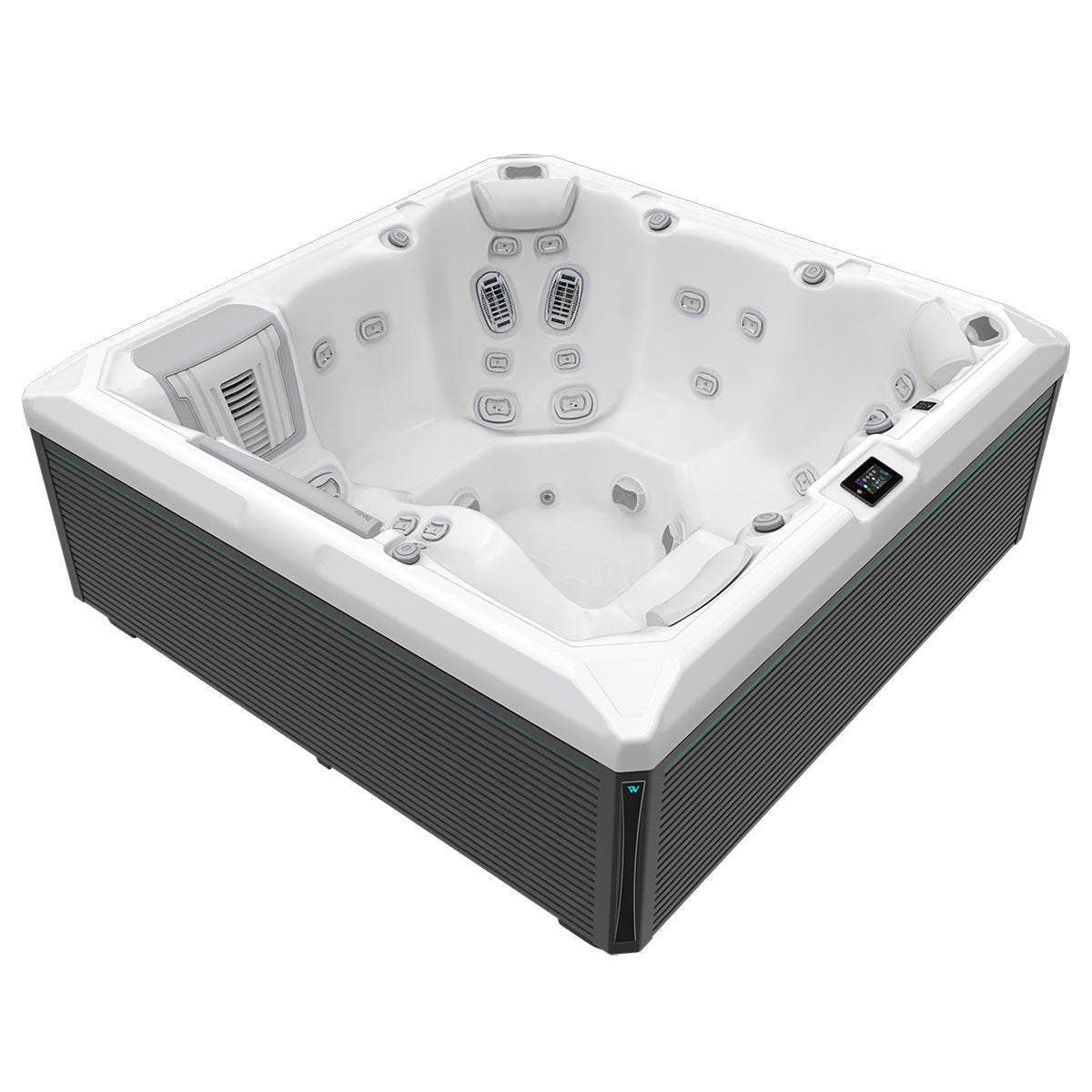 Wellis Atlas Life Essential | 215 x 215 cm | Whirlpool Plug n Play Komplettset | 1 Liege- und 5 Sitzplätze