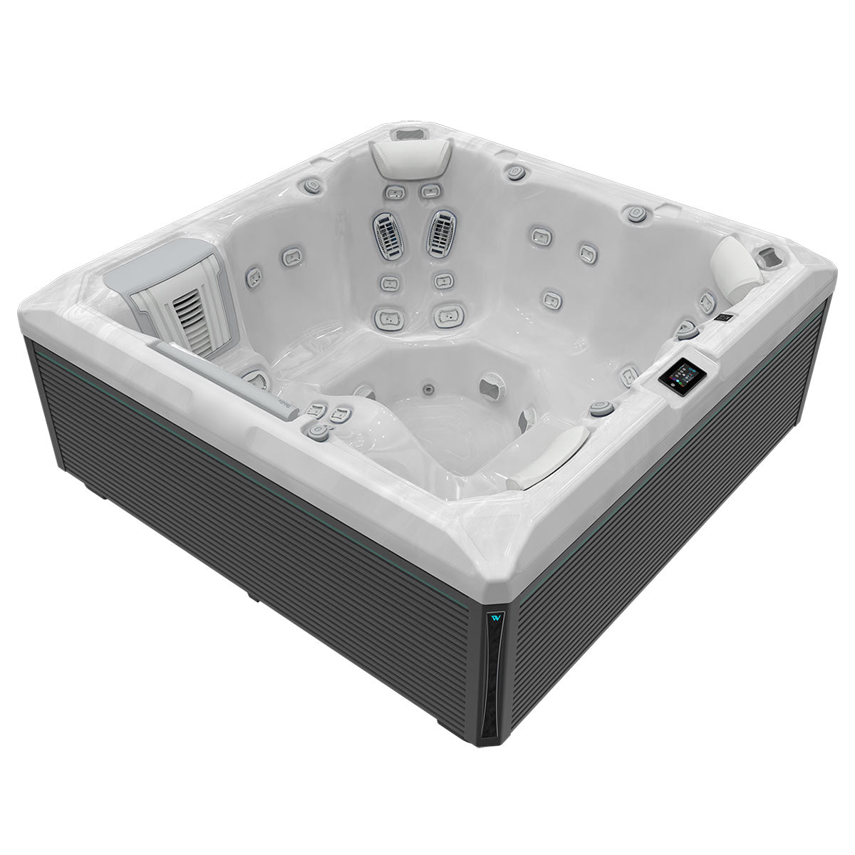 Wellis Atlas Life Essential | 215 x 215 cm | Whirlpool Plug n Play Komplettset | 1 Liege- und 5 Sitzplätze