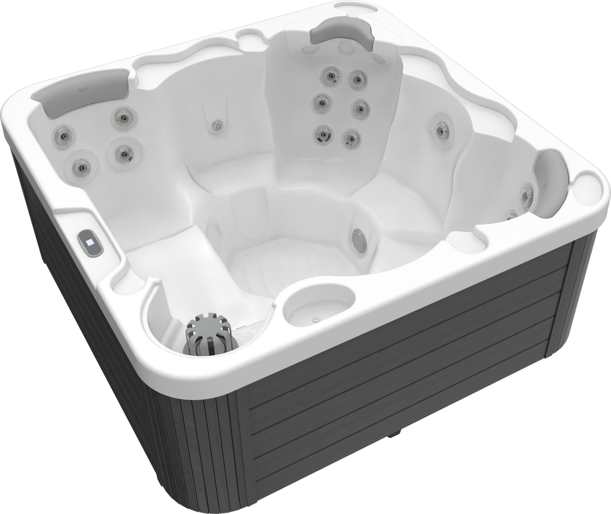 Wellis Castor P&P | 200 x 200 cm | Whirlpool Komplettset Plug n Play | 1 Liege- und 5 Sitzplätze