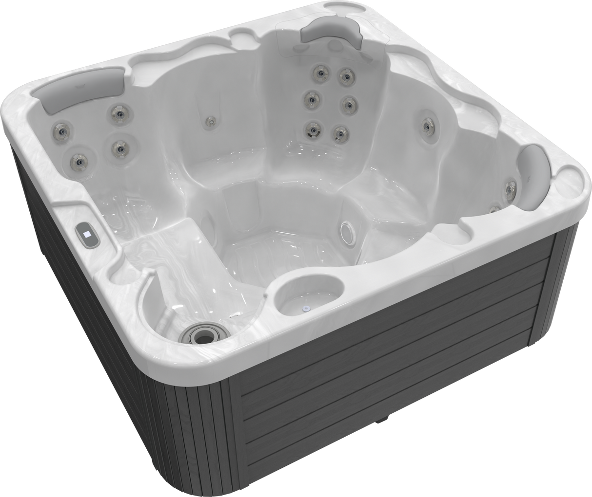 Wellis Castor P&P | 200 x 200 cm | Whirlpool Komplettset Plug n Play | 1 Liege- und 5 Sitzplätze