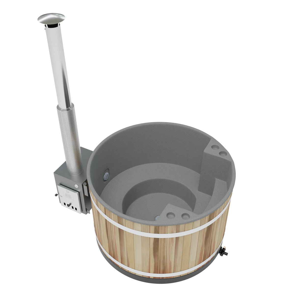 Kirami Comfort Family M | Badefassset mit Holzofen | 170 cm / 29 kW