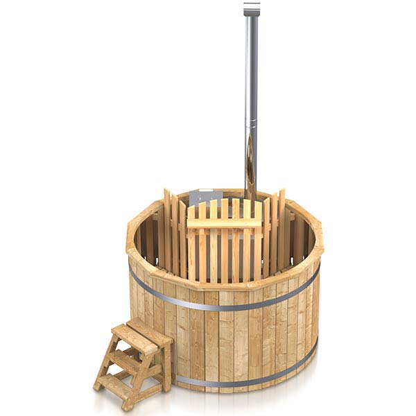 Holz HotTub mit Edelstahleinsatz | Ofen wählbar | wählbare Größen für bis zu 8 Personen