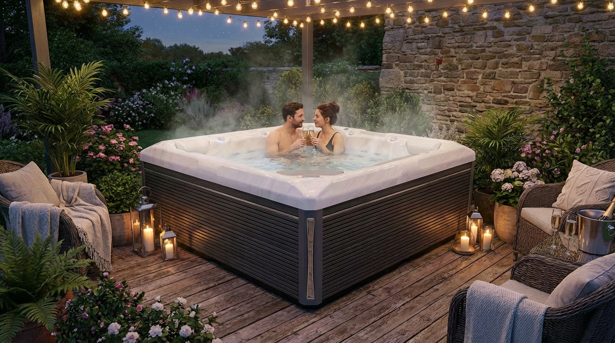 Wellis Makalu Life Essential | 215 x 215 cm | Premium Whirlpool Komplettset | 2 Liege- und 3 Sitzplätze
