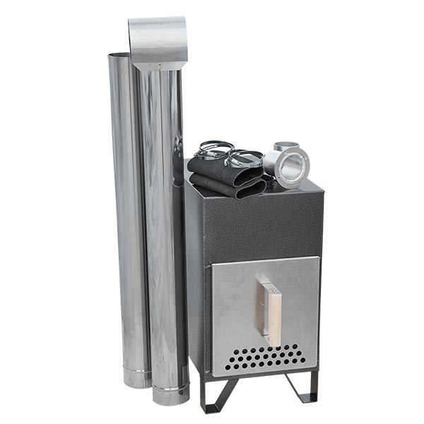 Badefass Holzofen | Aluminium Außenofen Komplettset | 27 kW