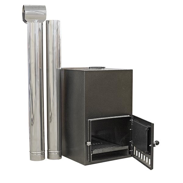 Badefass Holzofen | Aluminium Außenofen Komplettset | 35 kW