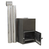 Badefass Holzofen | Aluminium Außenofen Komplettset | 35 kW