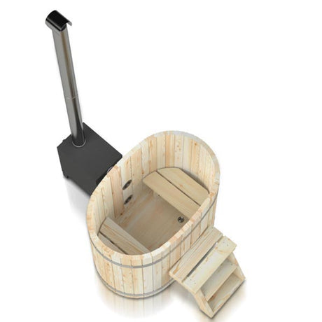 Original Vollholz Badefass Oval | Konfigurierbar | Abkühlbecken oder holzbefeuert | für 2 Personen